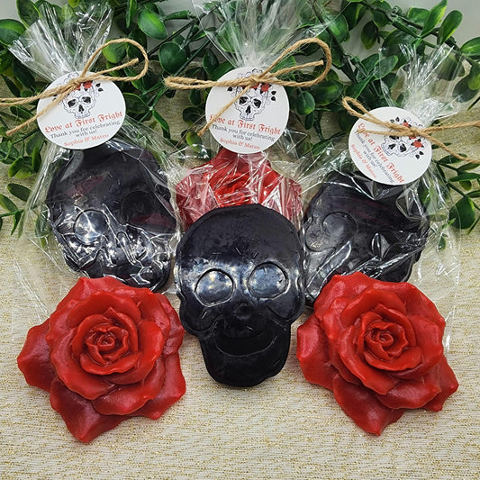 Skull And Rose Soap Favors Til Death Do Us Party Soap Favors Gothic Wedding Favors Halloween Bachelorette Party Favors Gothic Bridal Shower
