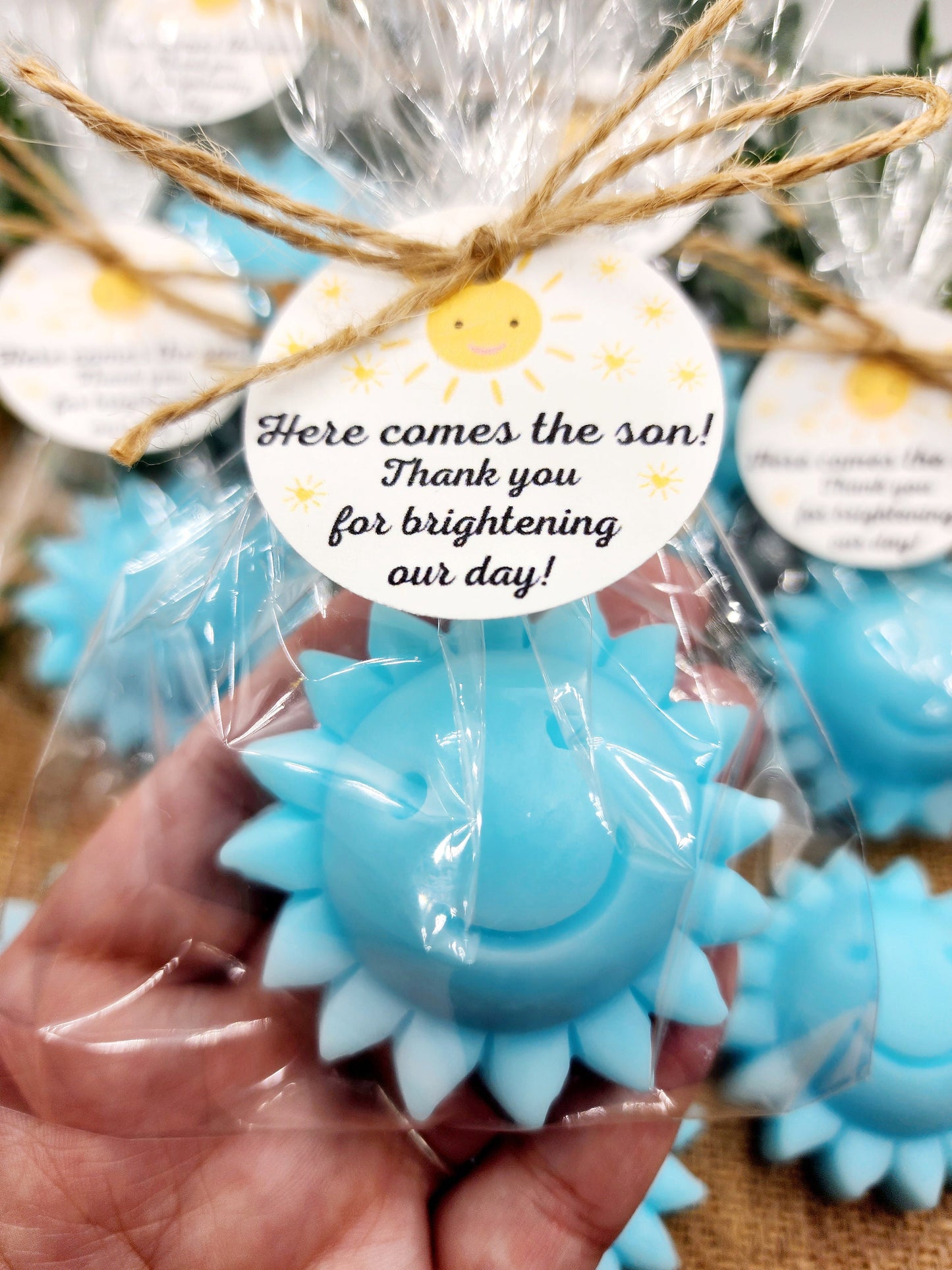 Sun baby shower soap favors sunshine soap here comes the son soap baby shower sun favors birthday party gift you are my sunshine
