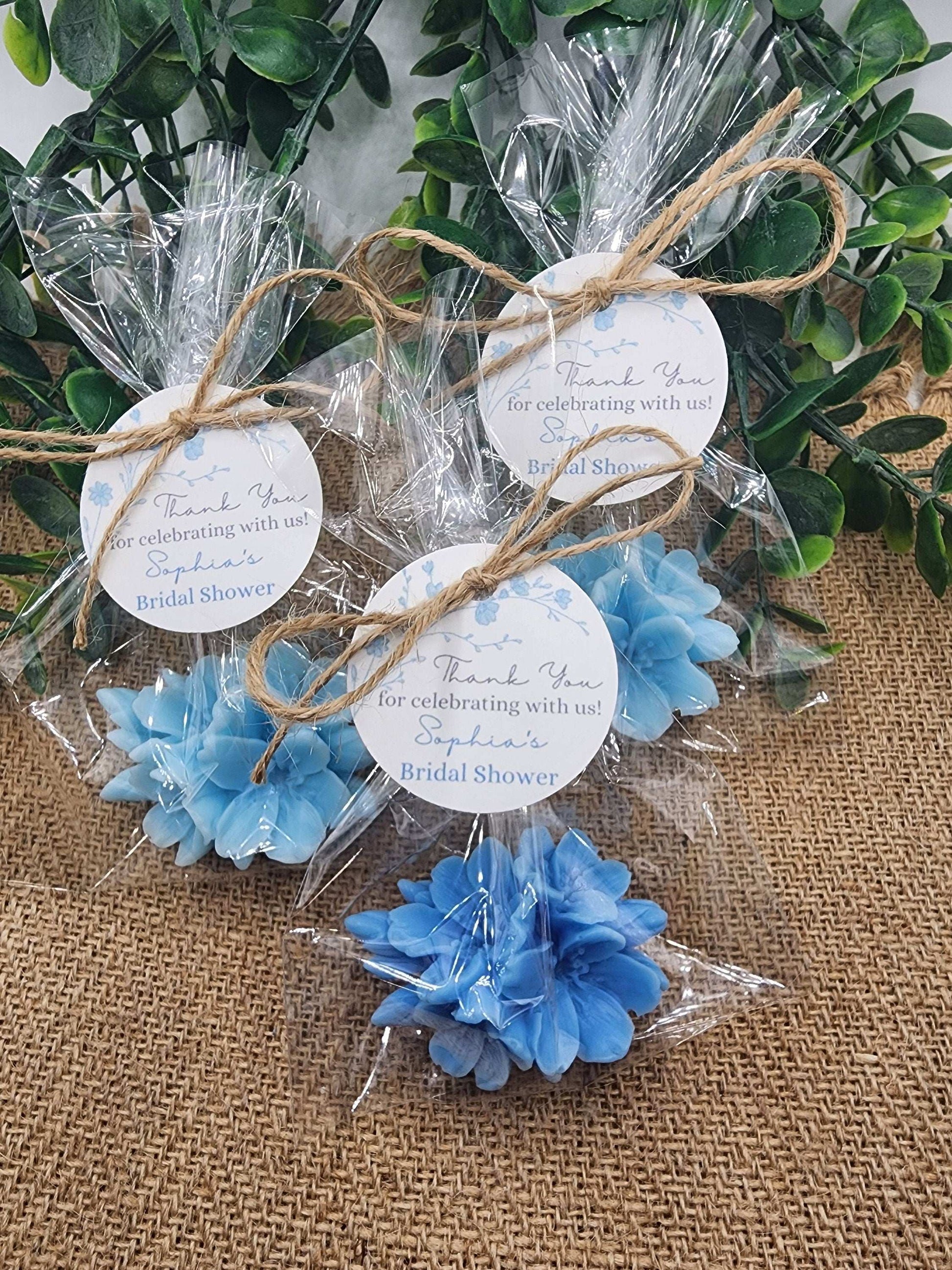 Cherry Blossom Flower Soap Favors Baby In Bloom Decorations Dusty Blue Floral Bridal Gift Pink Flowers Baby Shower Party Gift