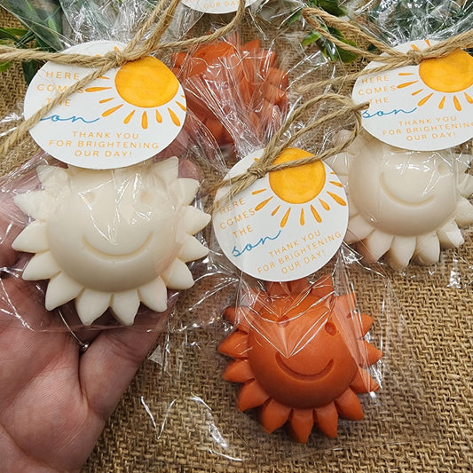Sun baby shower soap favors sunshine soap here comes the son soap baby shower sun favors birthday party gift you are my sunshine