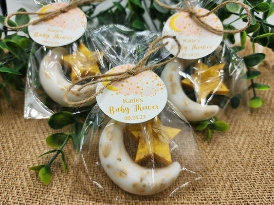 Over the moon soap favors twinkle twinkle little star moon and star soap favors baby shower favors bridal shower favor