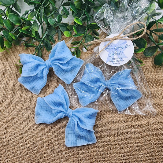 Dusty Blue Bow Baby Shower Soap Favors She's Tying The Knot Bridal Shower Wedding Decor Elegant Keepsakes Gifts For Guest Sweet 16 Birthday
