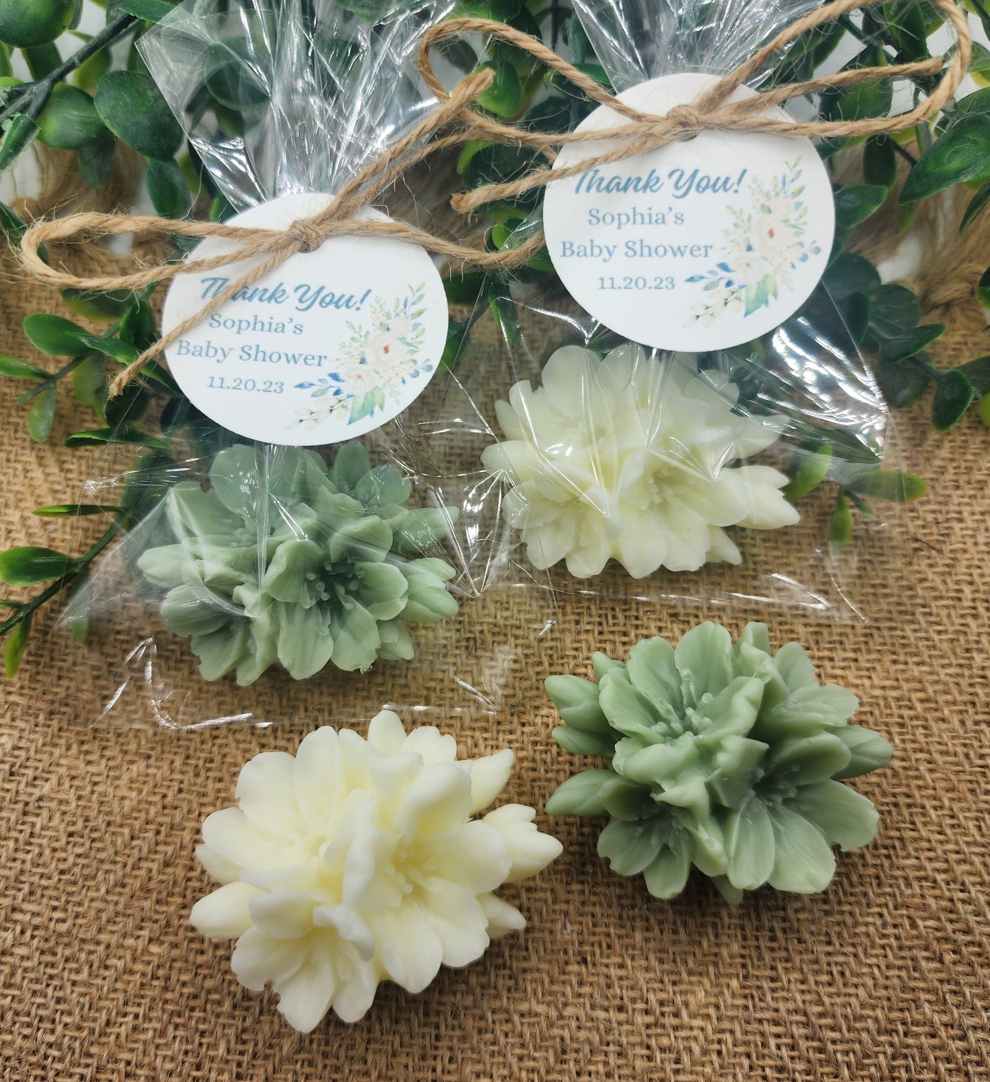 Cherry Blossom Flower Soap Favors Baby In Bloom Decorations Dusty Blue Floral Bridal Gift Pink Flowers Baby Shower Party Gift