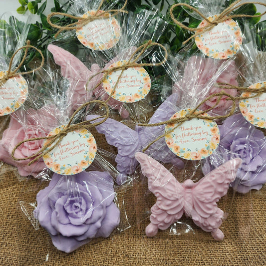Butterfly and rose soap favors flower soap favors baby shower favors bridal shower favor gift for her party decorations for girl
