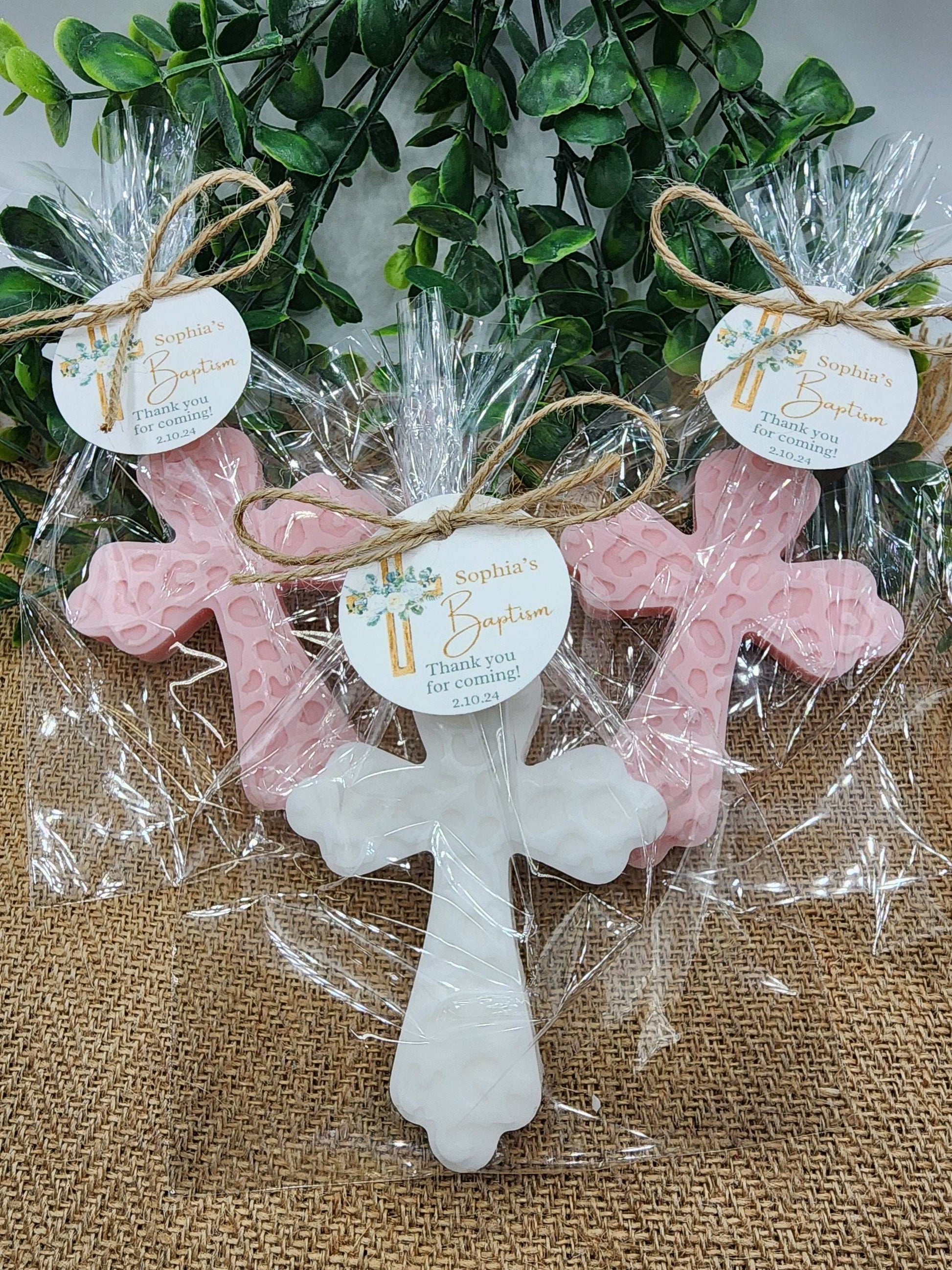 Cross soap favors baptism christening gift first communion Christian gift baby girl baby boy decorations baby shower faith