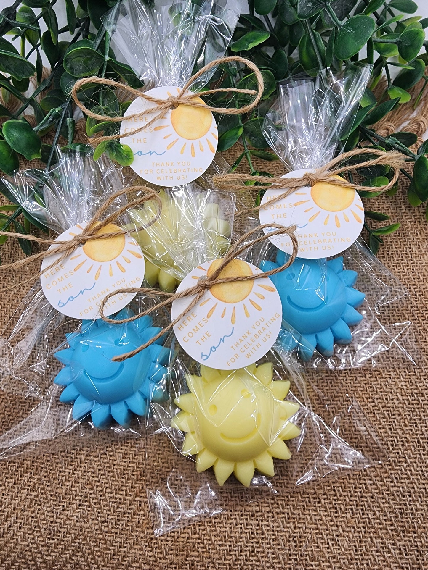 Sun baby shower soap favors sunshine soap here comes the son soap baby shower sun favors birthday party gift you are my sunshine