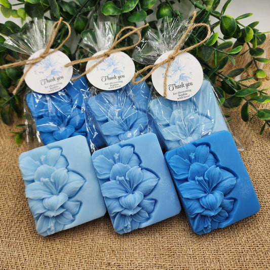 Dusty Blue Floral Baby Shower Soap Favors Baby In Bloom Shower Decorations Daisy Flower Spring Garden Gift For Guests Bridal Shower Wedding