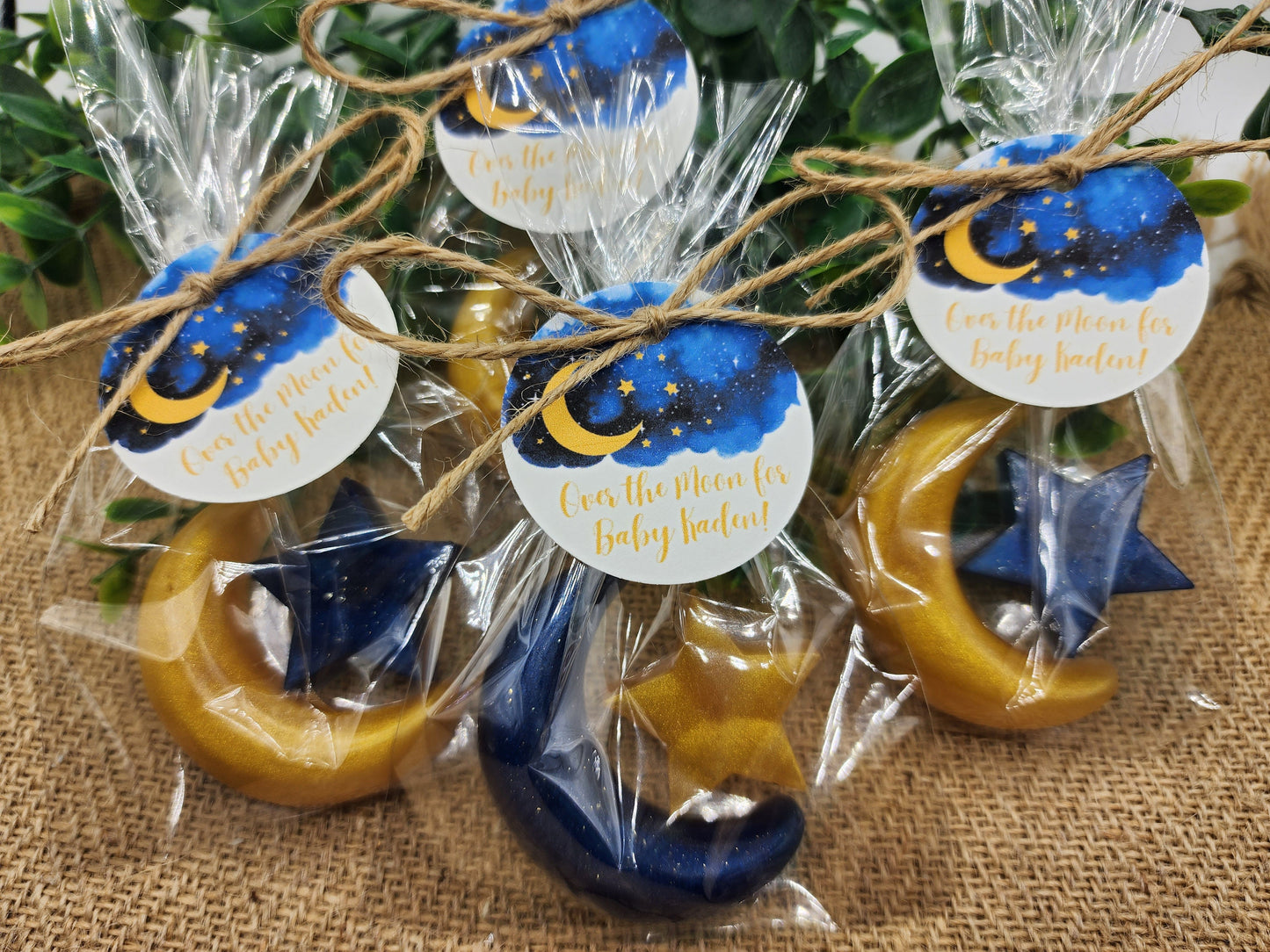 Over the moon soap favors twinkle twinkle little star moon and star soap favors baby shower favors bridal shower favor