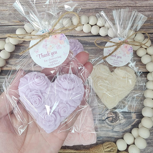 Rose Heart Shaped Soap Favors Baby Shower Wedding Shower Gift For Guests Wildflower Bridesmaid Gift Floral Rose Mothers Day Valentine's Day