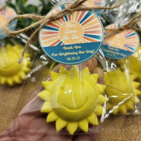 Sun baby shower soap favors sunshine soap here comes the son soap baby shower sun favors birthday party gift you are my sunshine