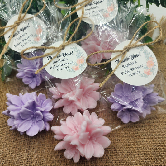 Cherry Blossom Flower Soap Favors Baby In Bloom Decorations Dusty Blue Floral Bridal Gift Pink Flowers Baby Shower Party Gift