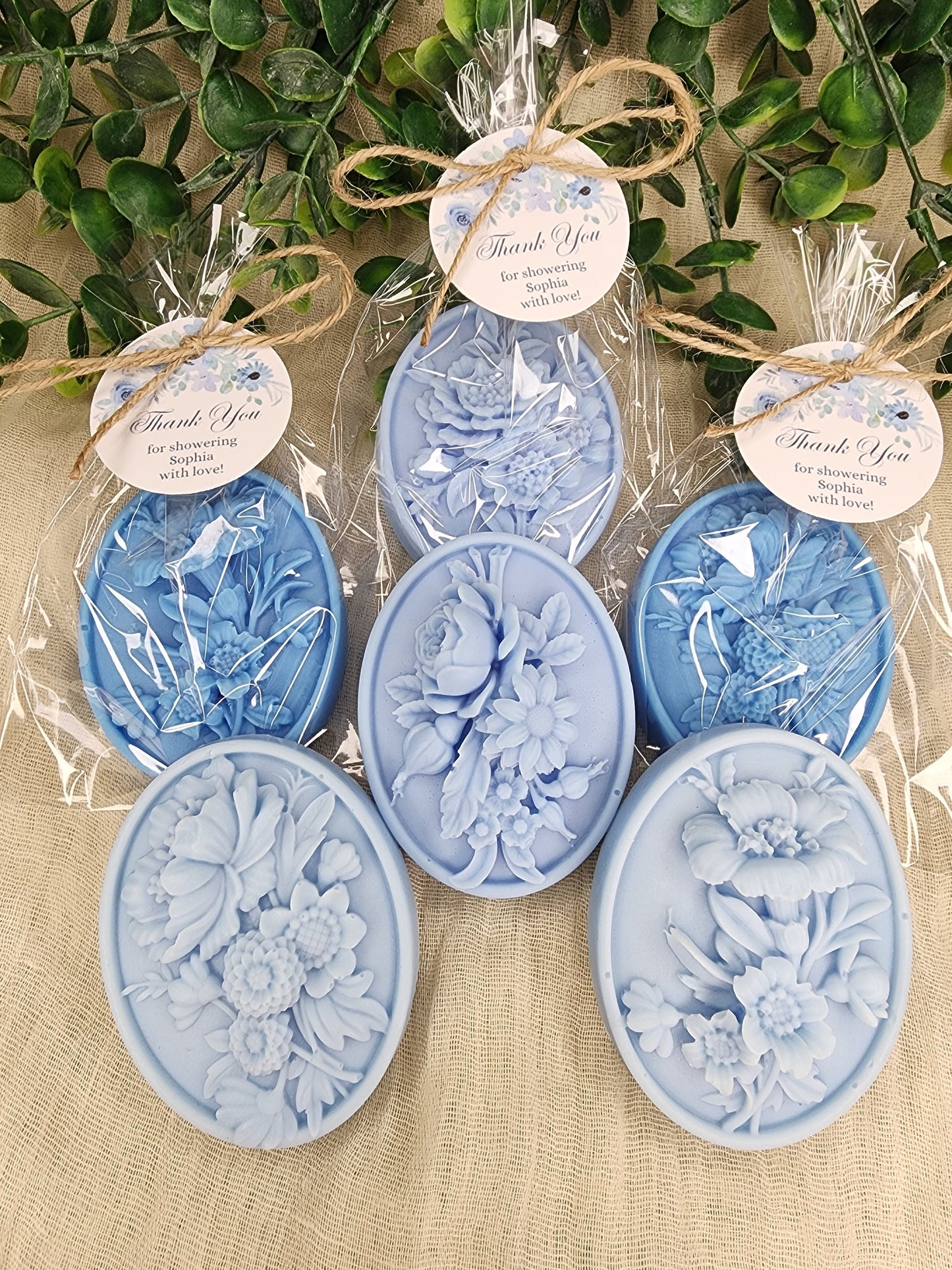 Dusty Blue Flower Soap Favors Baby Shower Something Blue Floral Bridal Shower Decor Baby In Bloom Theme Elegant Floral Lace Decorations