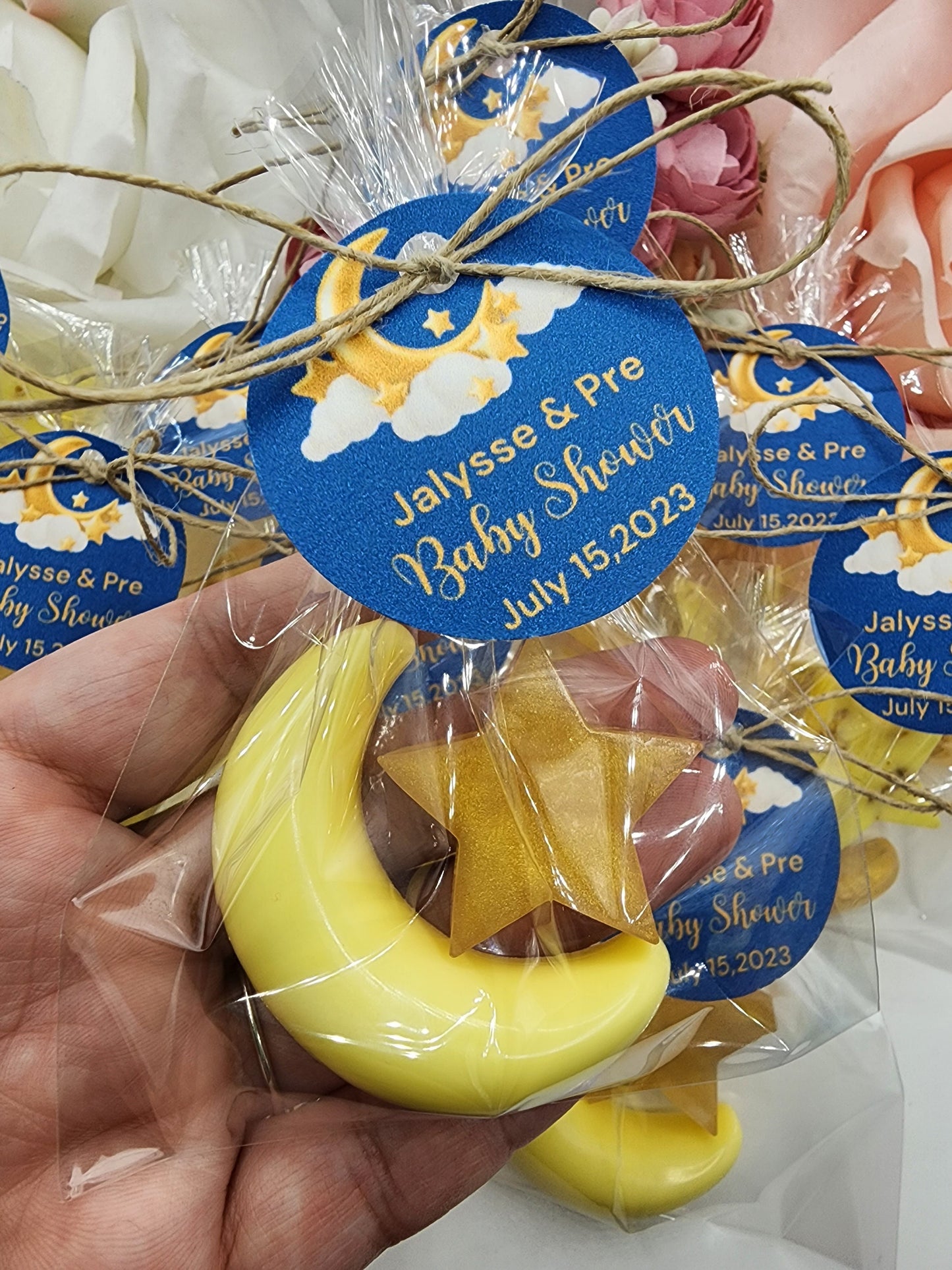 Over the moon soap favors twinkle twinkle little star moon and star soap favors baby shower favors bridal shower favor