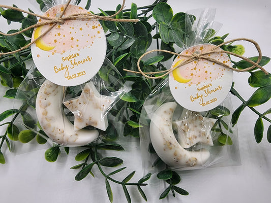 Over the moon soap favors twinkle twinkle little star moon and star soap favors baby shower favors bridal shower favor