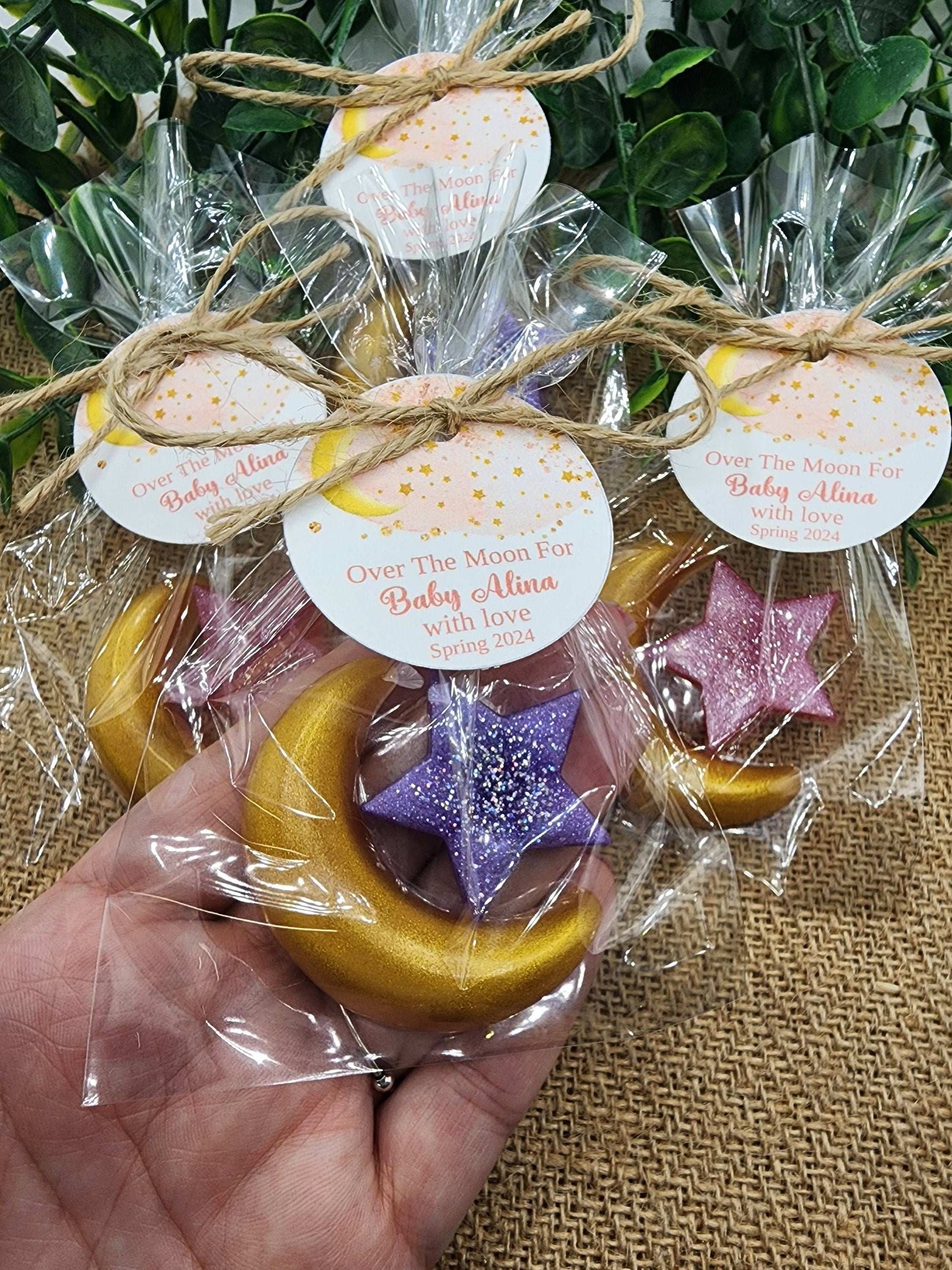 Over the moon soap favors twinkle twinkle little star moon and star soap favors baby shower favors bridal shower favor