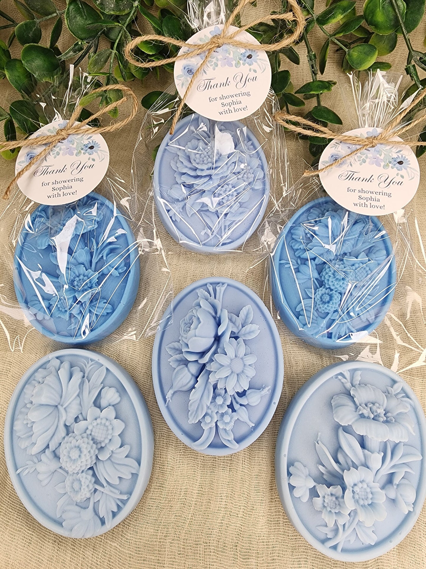 Dusty Blue Flower Soap Favors Baby Shower Something Blue Floral Bridal Shower Decor Baby In Bloom Theme Elegant Floral Lace Decorations
