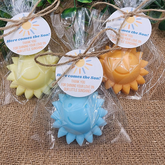 Sun baby shower soap favors sunshine soap here comes the son soap baby shower sun favors birthday party gift you are my sunshine
