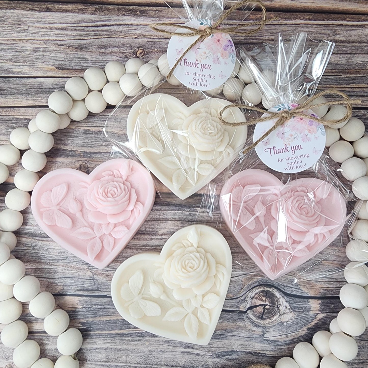 Heart Shaped Soap Favors Baby Shower Wedding Shower Gift For Guests Bridesmaid Gift Floral Rose Gift For Mothers Day Valentine's Day