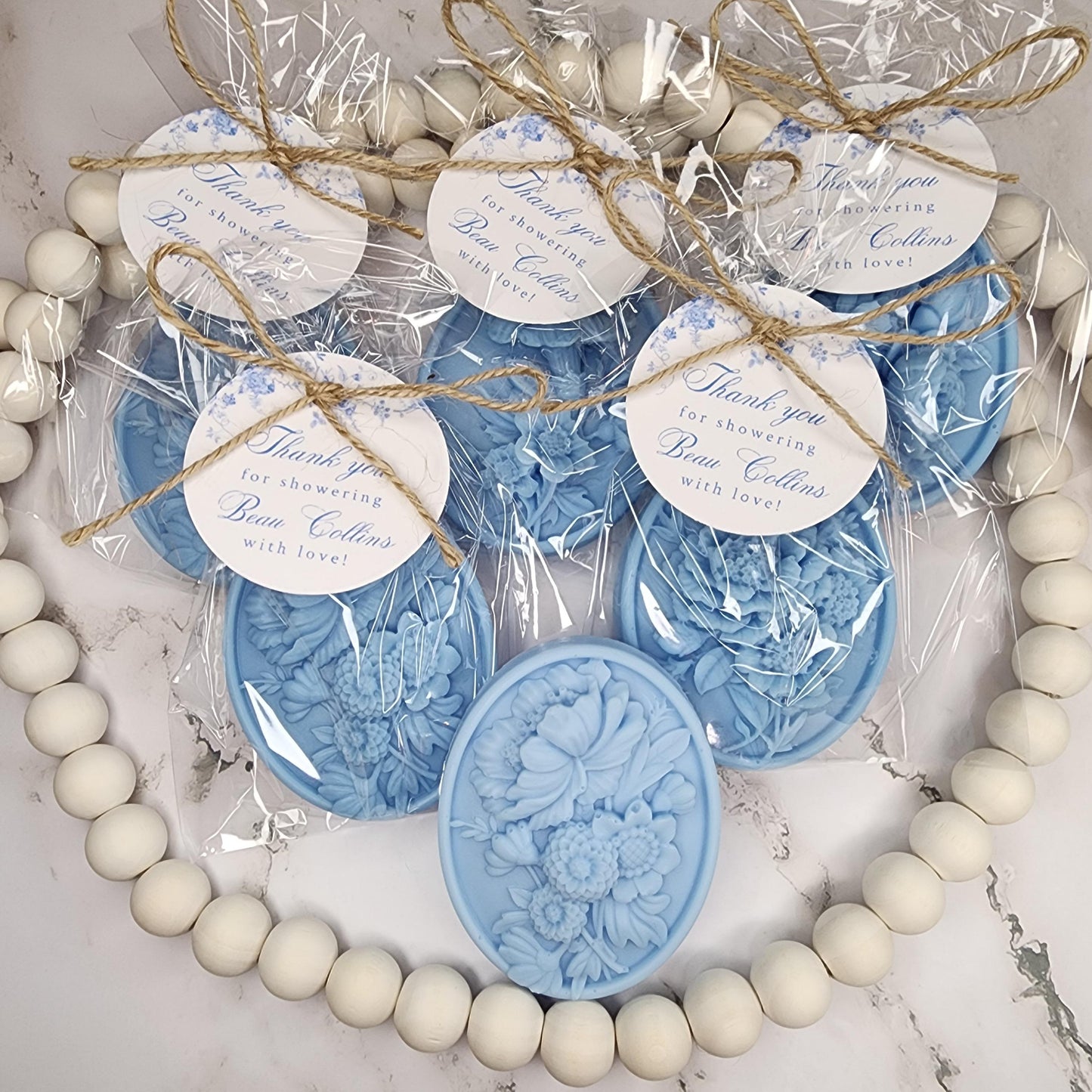 Dusty Blue Flower Soap Favors Baby Shower Something Blue Floral Bridal Shower Decor Baby In Bloom Theme Elegant Floral Lace Decorations