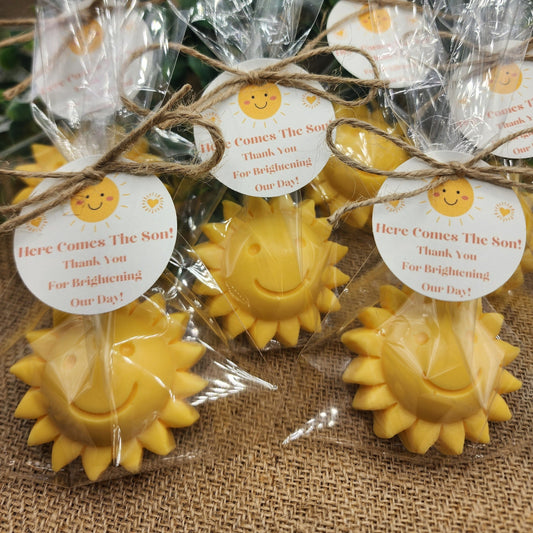 Sun baby shower soap favors sunshine soap here comes the son soap baby shower sun favors birthday party gift you are my sunshine