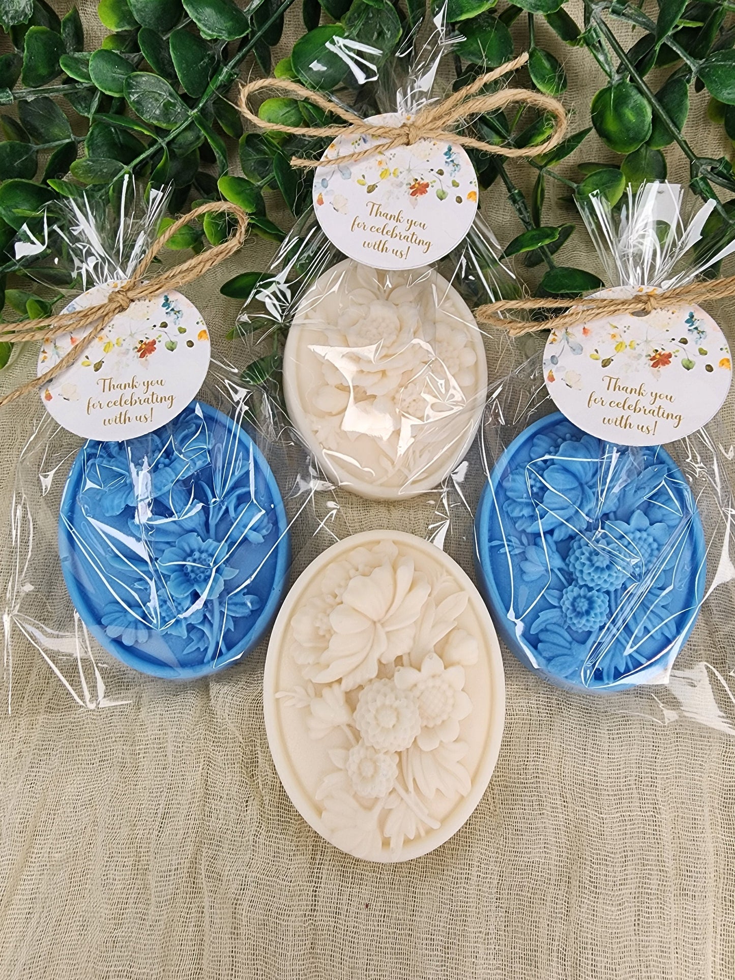 Dusty Blue Flower Soap Favors Baby Shower Something Blue Floral Bridal Shower Decor Baby In Bloom Theme Elegant Floral Lace Decorations
