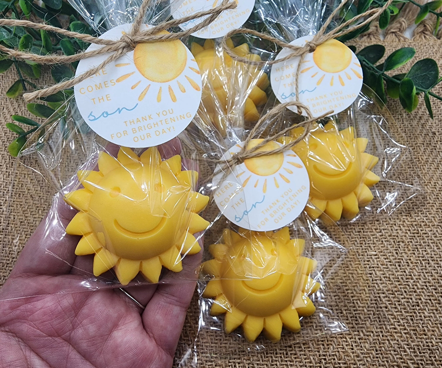 Sun baby shower soap favors sunshine soap here comes the son soap baby shower sun favors birthday party gift you are my sunshine