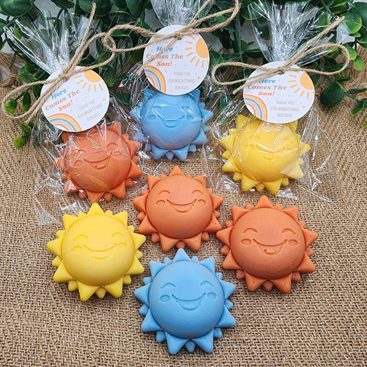 Sun baby shower soap favors sunshine soap here comes the son soap baby shower sun favors birthday party gift you are my sunshine