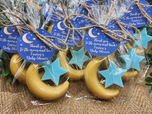 Over the moon soap favors twinkle twinkle little star moon and star soap favors baby shower favors bridal shower favor