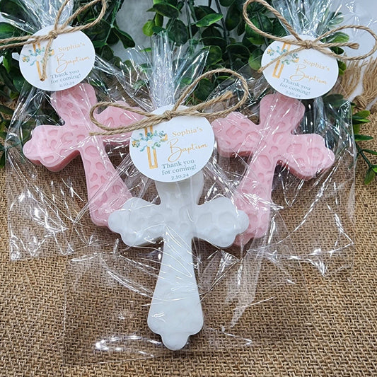 Cross soap favors baptism christening gift first communion Christian gift baby girl baby boy decorations baby shower faith