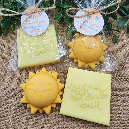 Sun baby shower soap favors sunshine soap here comes the son soap baby shower sun favors birthday party gift you are my sunshine