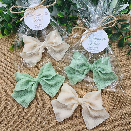 Bow Baby Shower Soap Favors She's Tying The Knot Bridal Shower Wedding Decorations Elegant Keepsakes Gifts For Guest Sweet 16 Birthday Party
