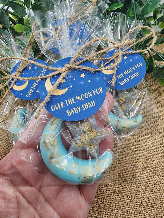 Over the moon soap favors twinkle twinkle little star moon and star soap favors baby shower favors bridal shower favors baptism 1st birthday