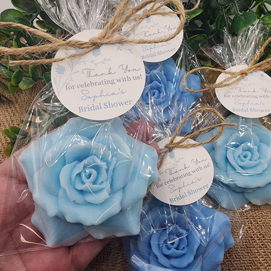 Dusty Blue Rose soap favors baby shower flower soap favors baby shower favors bridal shower favor gift for her party decorations for girl