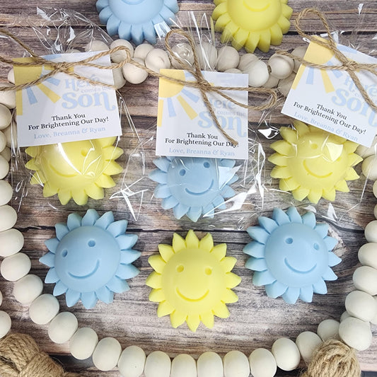 Sun baby shower soap favors sunshine soap here comes the son soap baby shower sun favors birthday party gift you are my sunshine