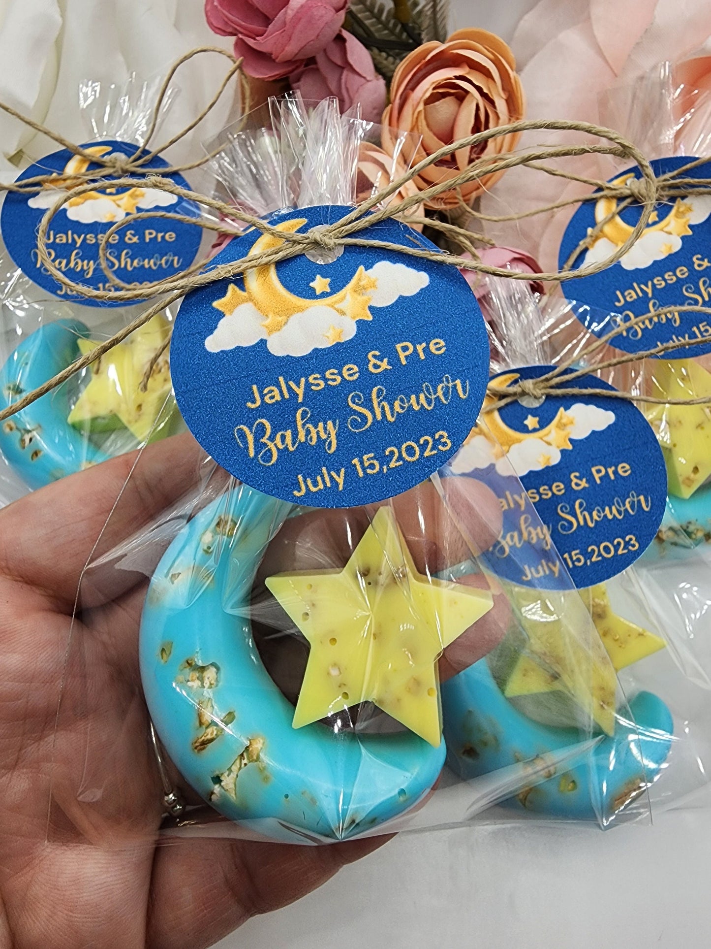 Over the moon soap favors twinkle twinkle little star moon and star soap favors baby shower favors bridal shower favor