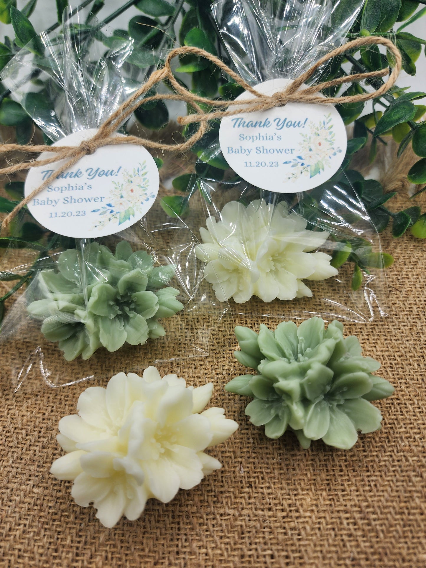 Cherry Blossom Flower Soap Favors Baby In Bloom Decorations Dusty Blue Floral Bridal Gift Pink Flowers Baby Shower Party Gift