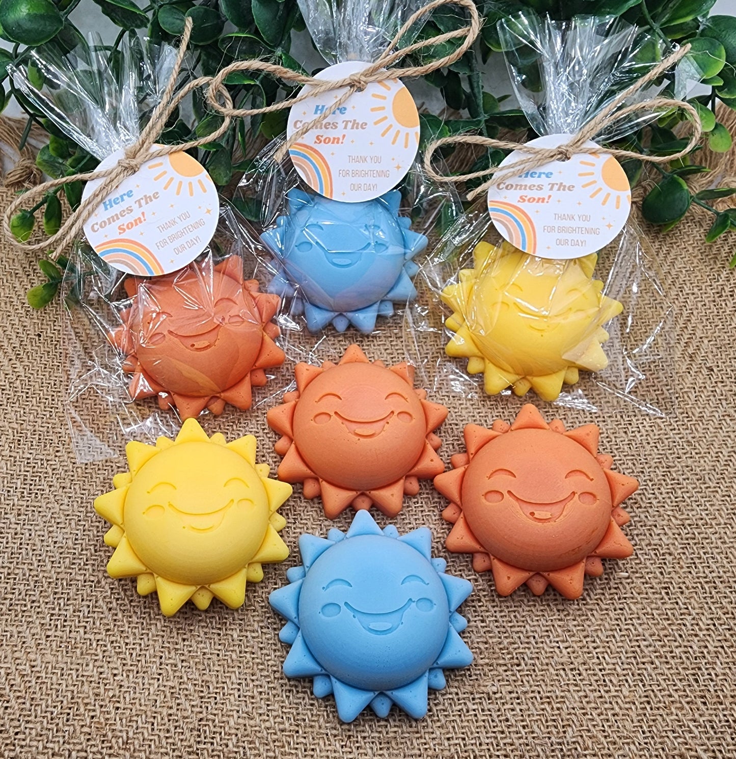 Sun baby shower soap favors sunshine soap here comes the son soap baby shower sun favors birthday party gift you are my sunshine