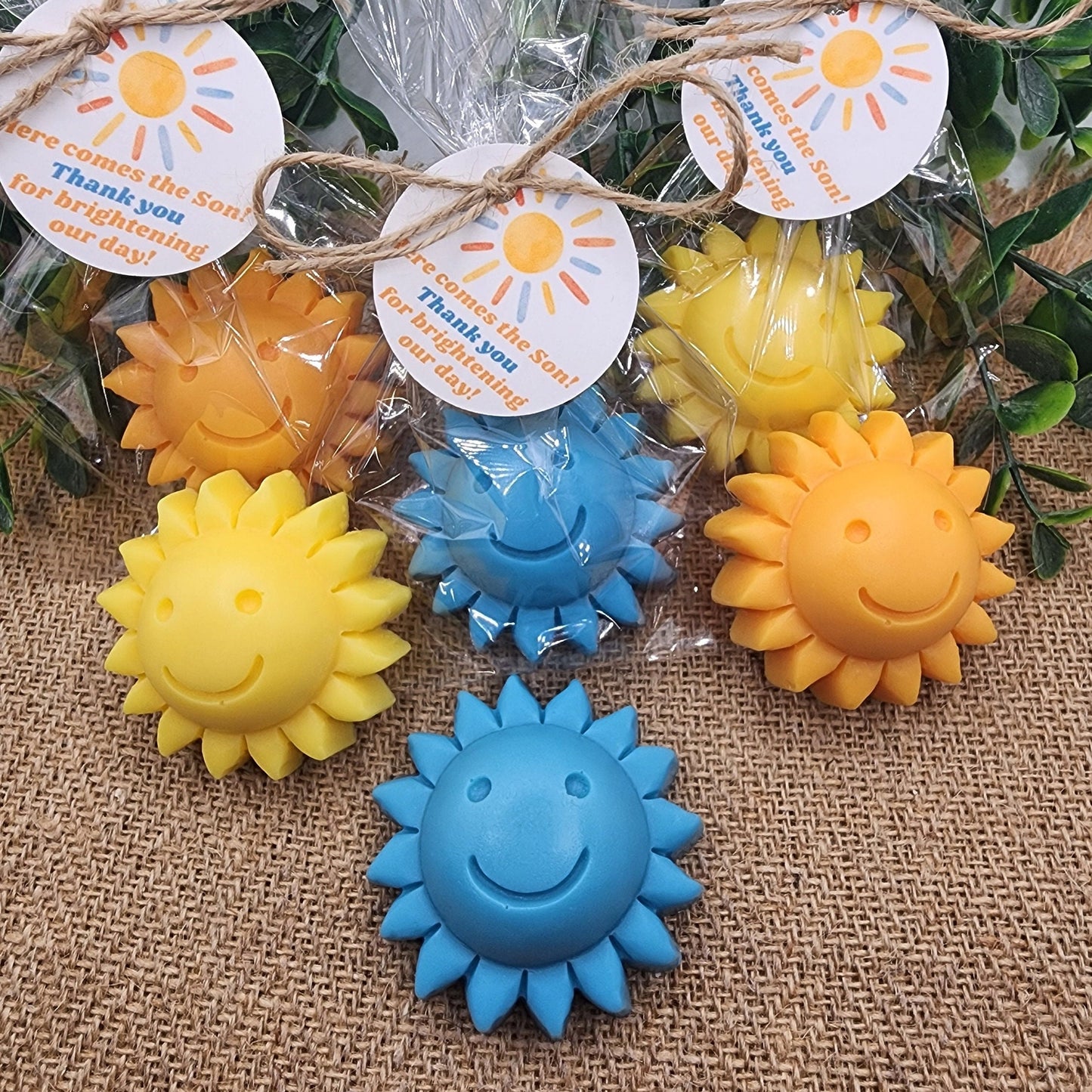 Sun baby shower soap favors sunshine soap here comes the son soap baby shower sun favors birthday party gift you are my sunshine