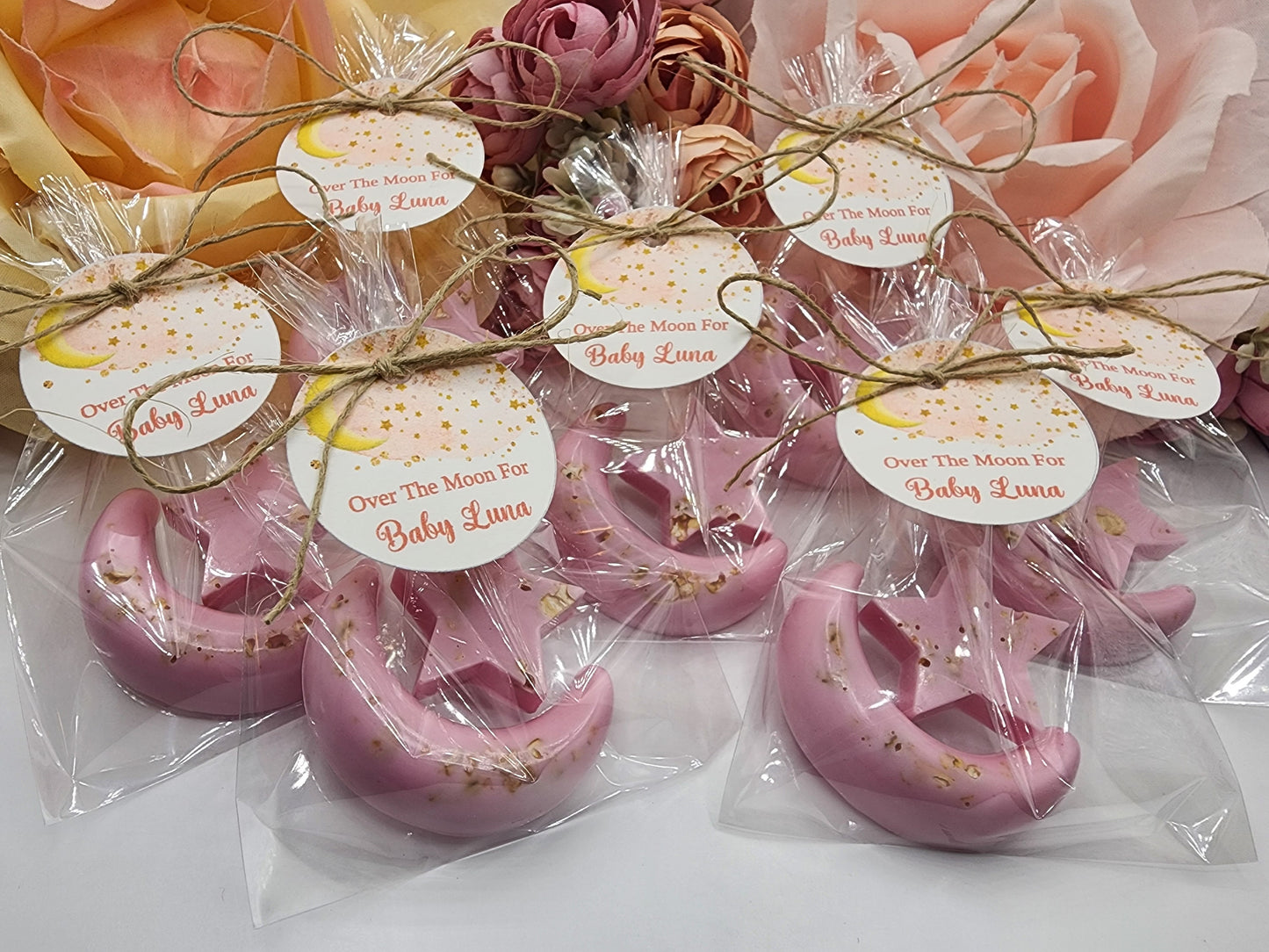 Over the moon soap favors twinkle twinkle little star moon and star soap favors baby shower favors bridal shower favor