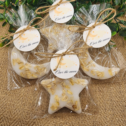 Over the moon soap favors twinkle twinkle little star moon and star soap favors baby shower favors bridal shower favor wedding shower favor