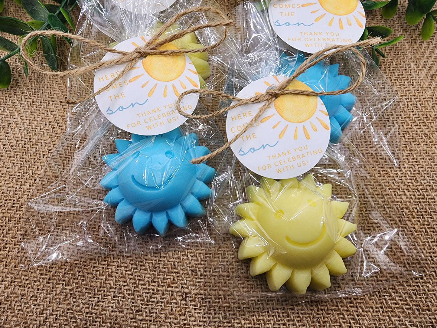 Sun baby shower soap favors sunshine soap here comes the son soap baby shower sun favors birthday party gift you are my sunshine
