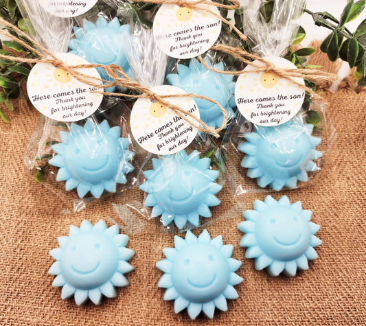Sun baby shower soap favors sunshine soap here comes the son soap baby shower sun favors birthday party gift you are my sunshine