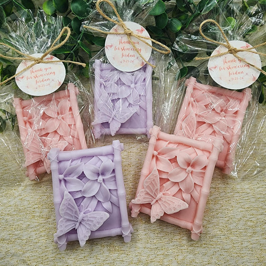 Floral Butterfly Soap Favors Baby shower favors Bridal shower favors Wildflower soap favors Wedding shower favors Party favors Girl gift