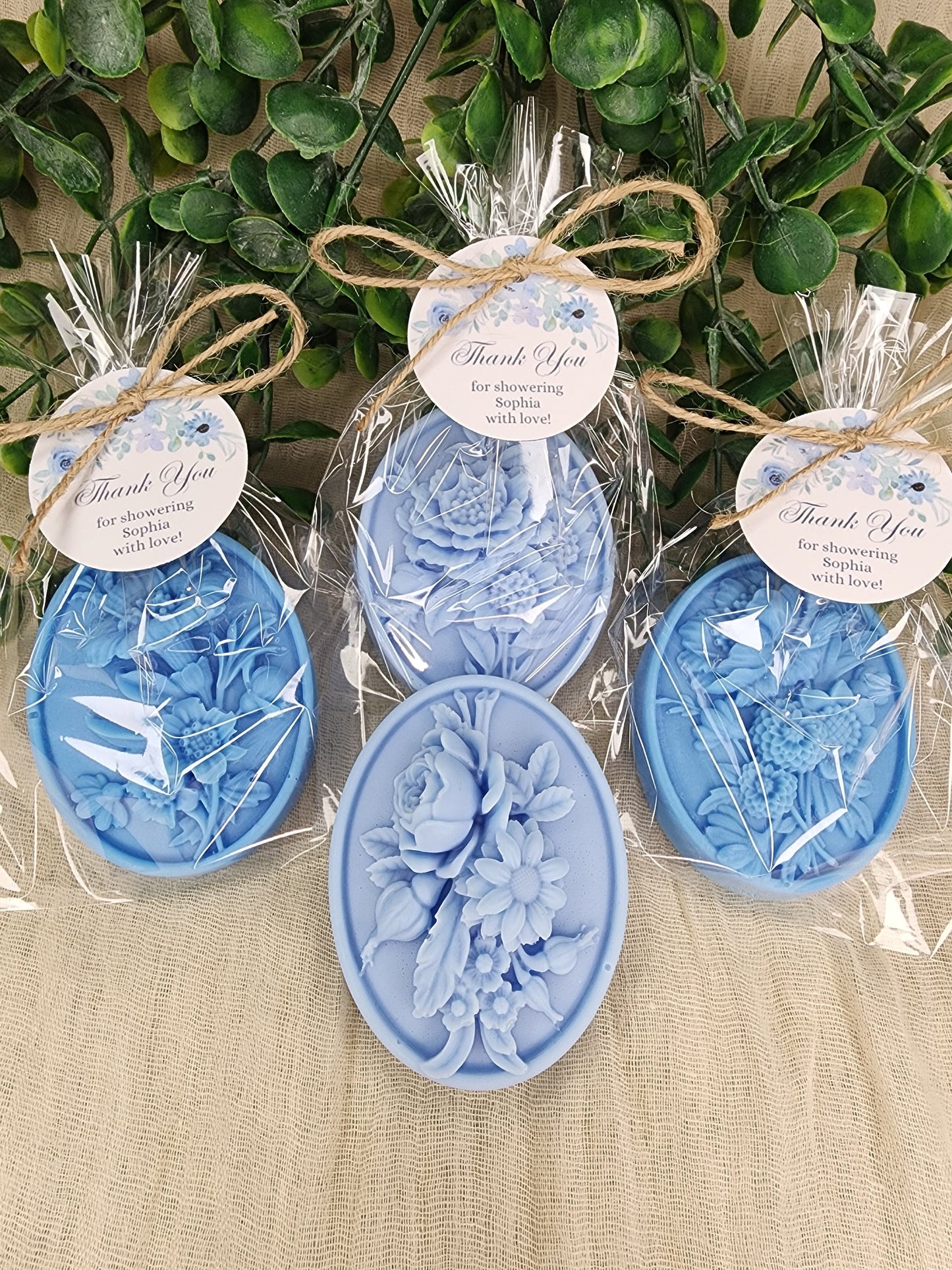Dusty Blue Flower Soap Favors Baby Shower Something Blue Floral Bridal Shower Decor Baby In Bloom Theme Elegant Floral Lace Decorations