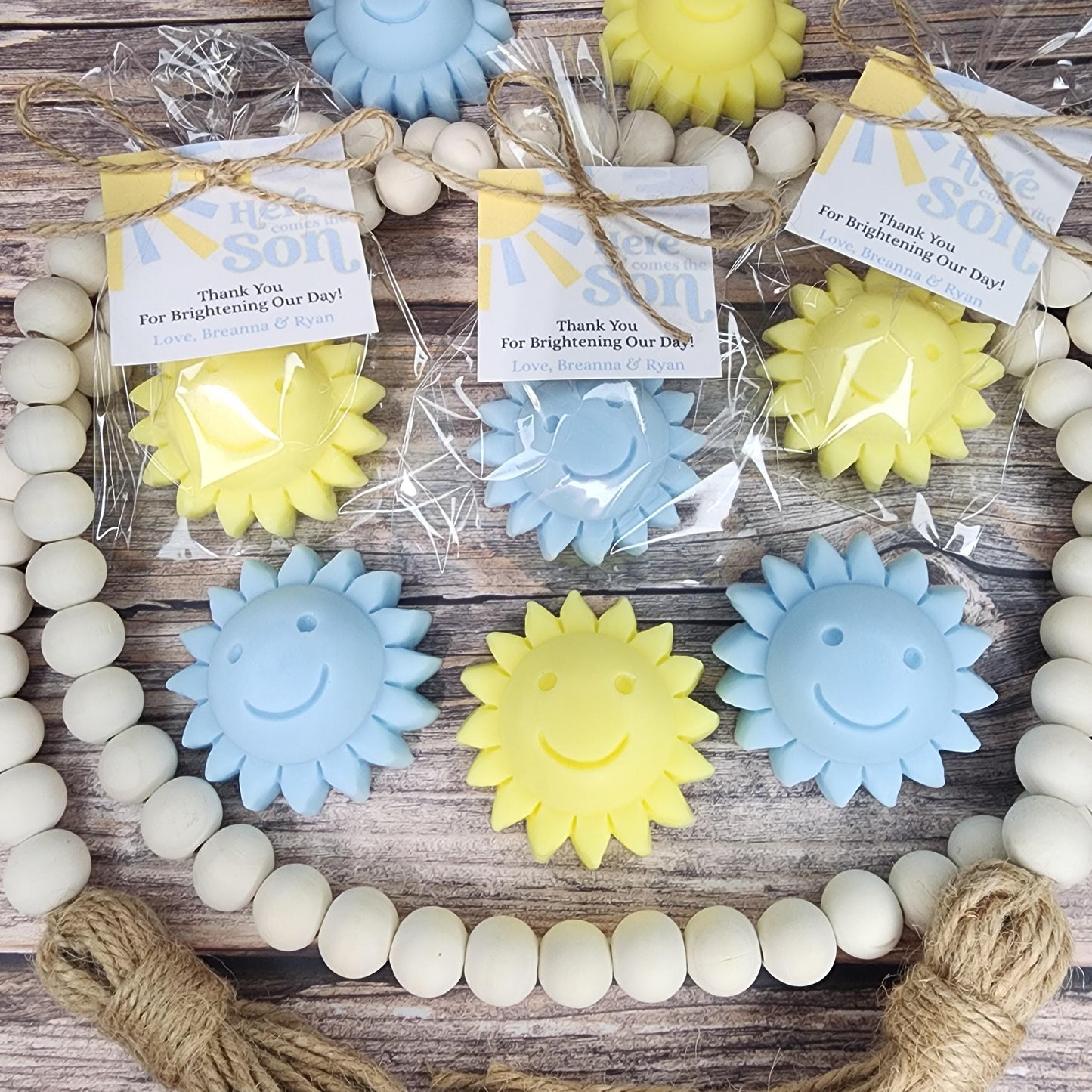 Sun baby shower soap favors sunshine soap here comes the son soap baby shower sun favors birthday party gift you are my sunshine