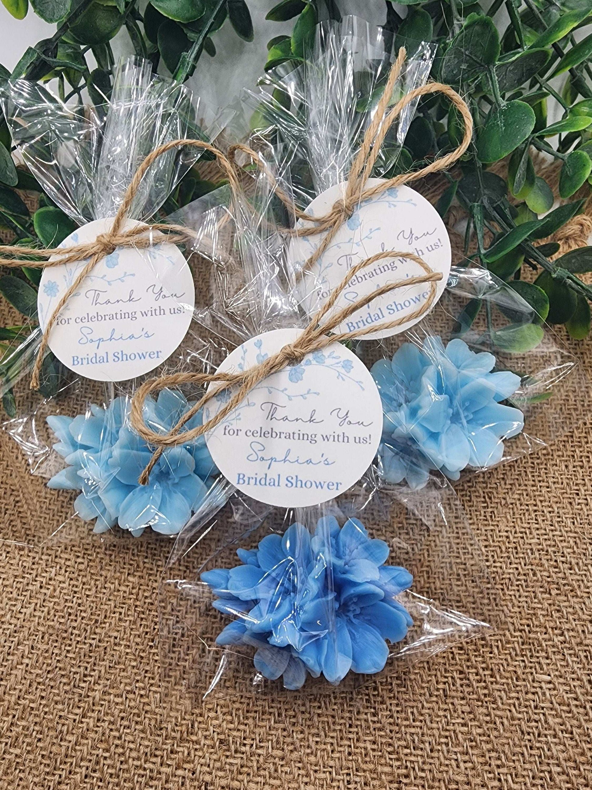 Cherry Blossom Flower Soap Favors Baby In Bloom Decorations Dusty Blue Floral Bridal Gift Pink Flowers Baby Shower Party Gift