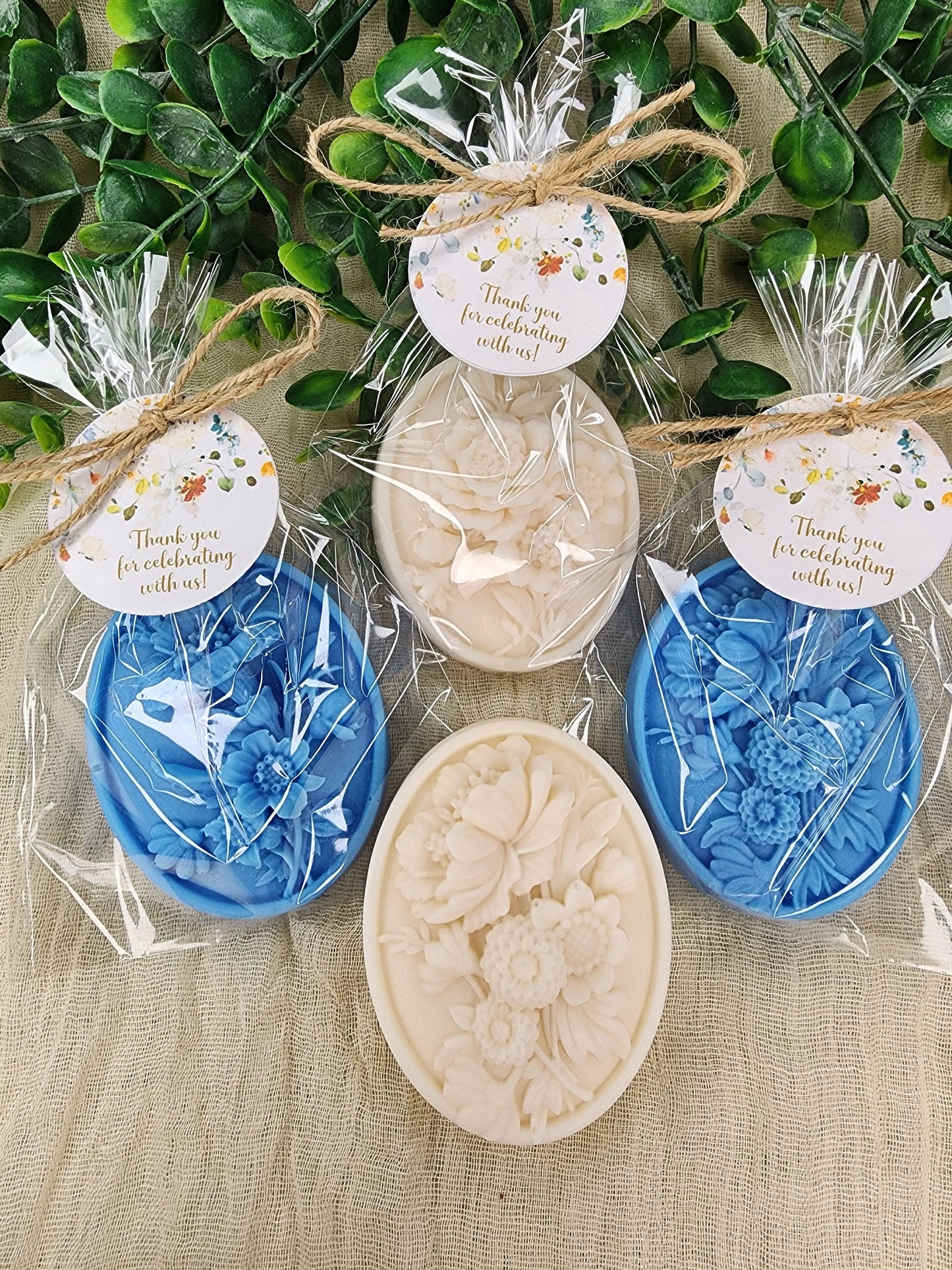 Dusty Blue Flower Soap Favors Baby Shower Something Blue Floral Bridal Shower Decor Baby In Bloom Theme Elegant Floral Lace Decorations