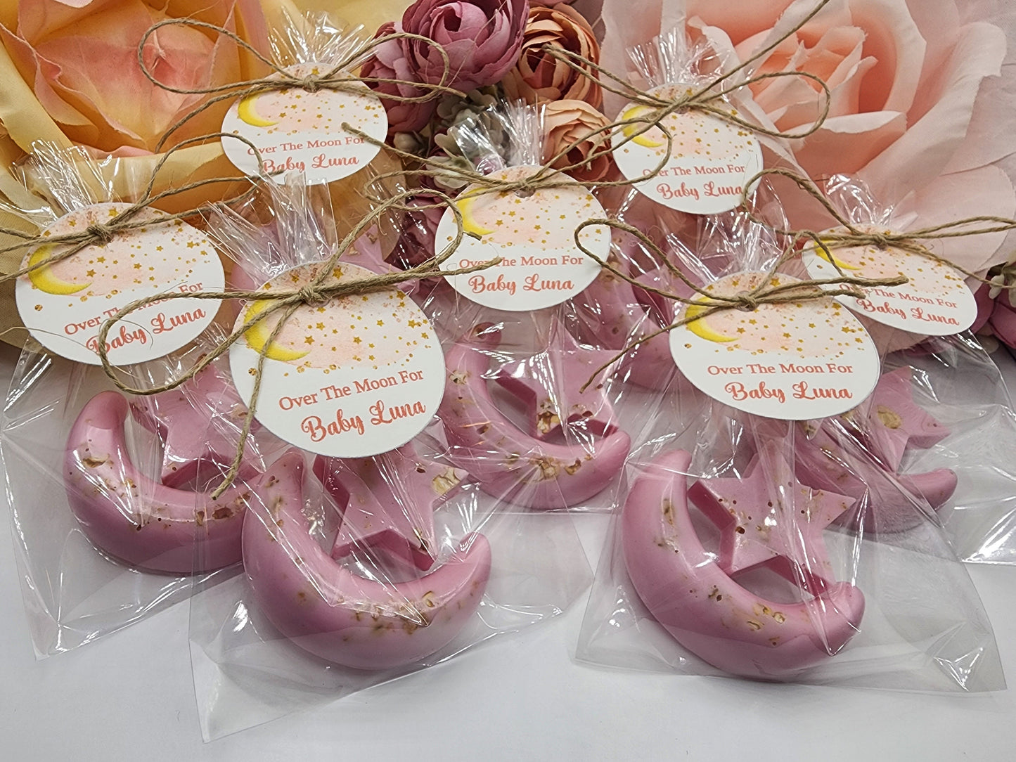 Over the moon soap favors twinkle twinkle little star moon and star soap favors baby shower favors bridal shower favor