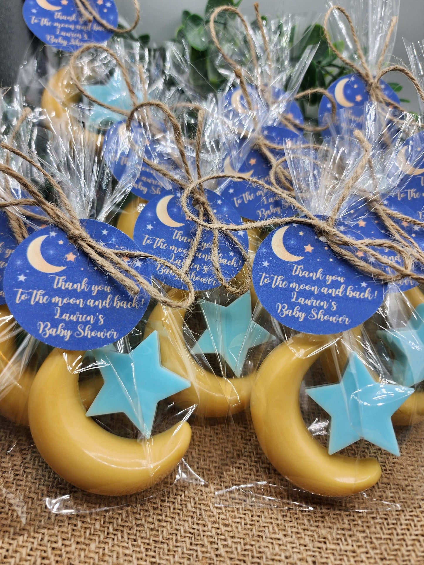 Over the moon soap favors twinkle twinkle little star moon and star soap favors baby shower favors bridal shower favor