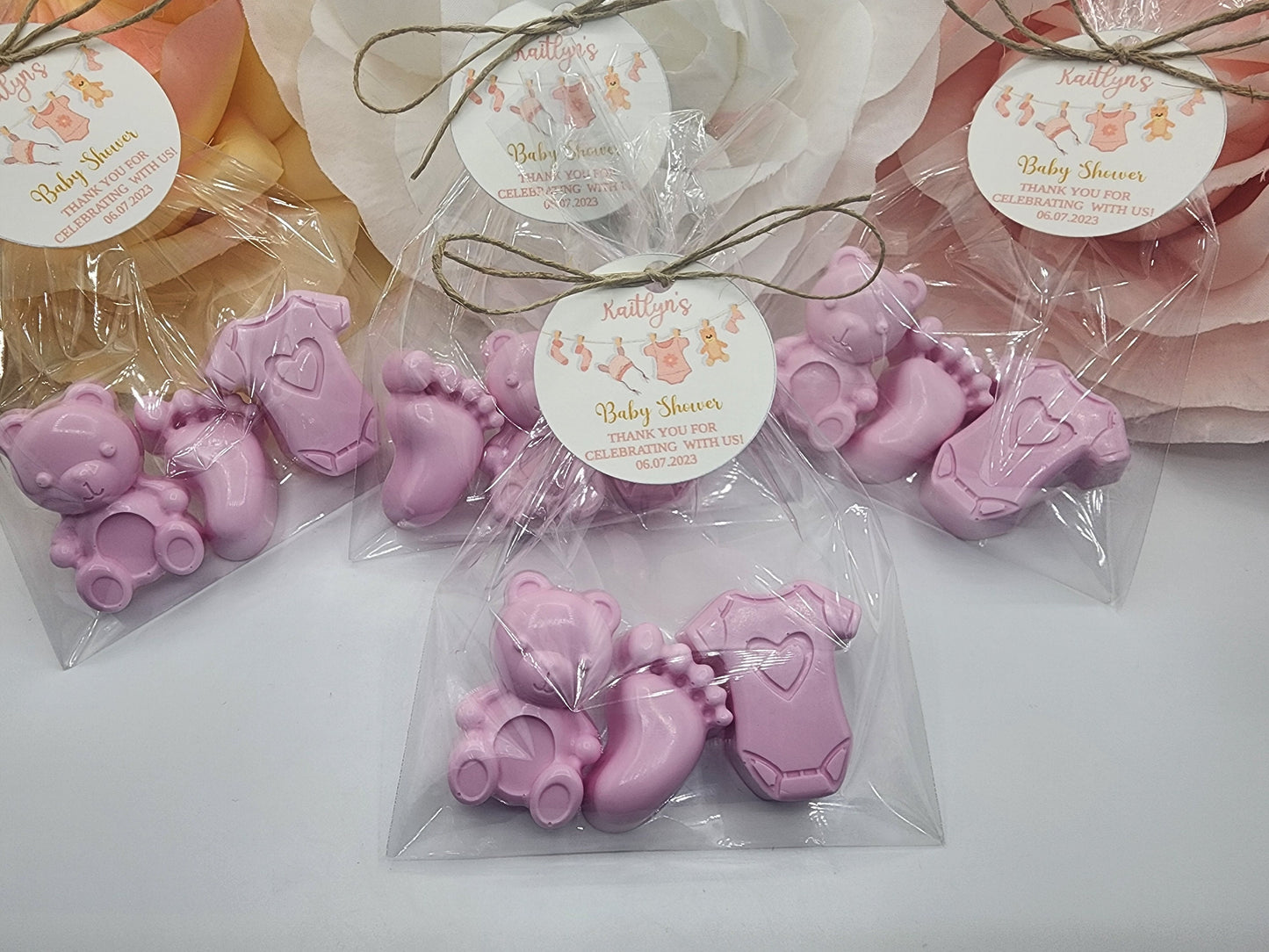 Baby Shower Soap Favors Baby Girl Birthday Gift Baby Shower Favors Teddy Bear Onesie Baby Feet Soap Favors